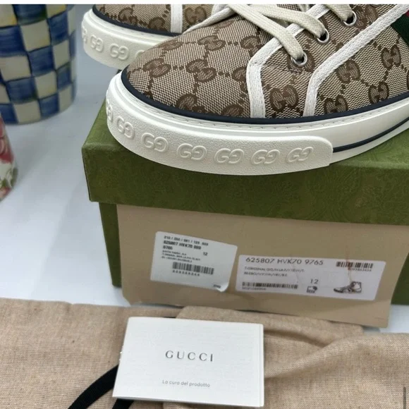 Men’s Gucci 1977 tennis high top sneakers size 12 made in Italy